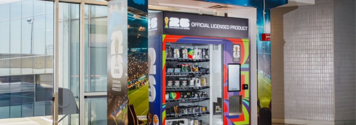FIFA World Cup 2026 embraces automated retail: official merchandise available through smart vending machines 1 Official FIFA World Cup 2026 merchandise available through a smart vending machine.