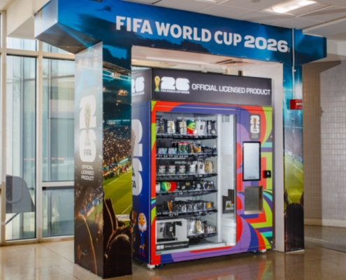 FIFA World Cup 2026 embraces automated retail: official merchandise available through smart vending machines 1 Official FIFA World Cup 2026 merchandise available through a smart vending machine.